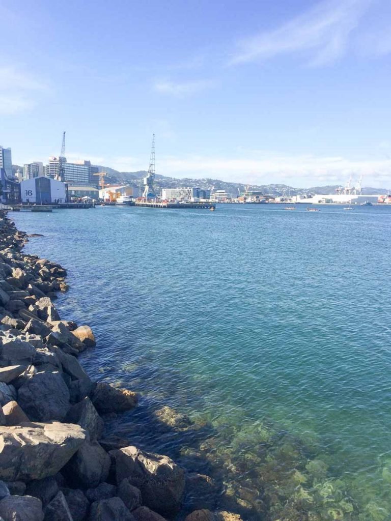 Vista do mar e do porto de Wellington, na Nova Zelândia